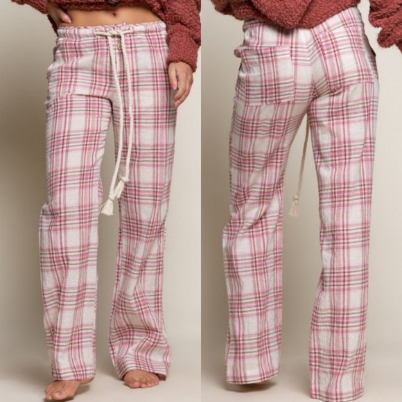 89255 POL Plaid Drawstring Pants - Picture 4 of 7